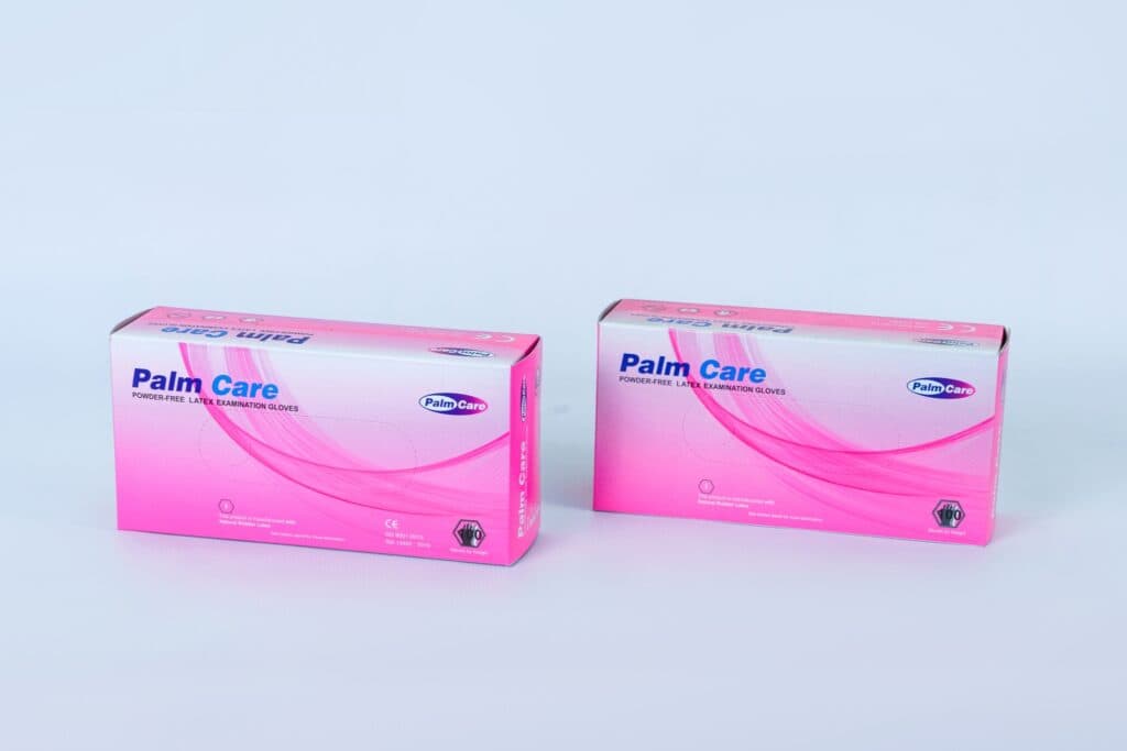 Palm Care Latex Examination Gloves for Home, Cleaning, Food Prep, Food safe, Medical Exam, Non-Sterile and Powder Free (10 Box/Carton x 100 Pieces)