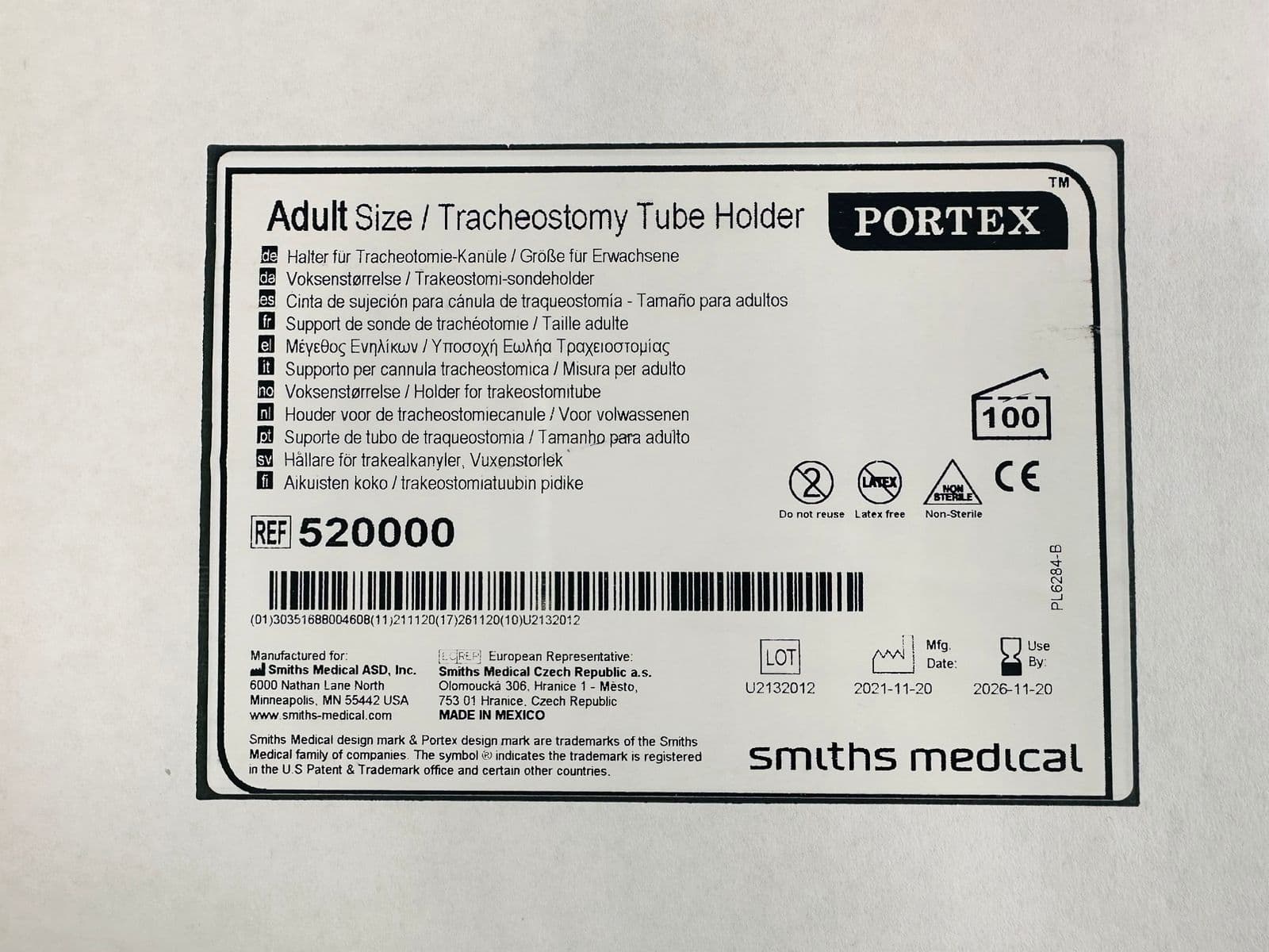 Portex Adult Size Tracheostomy Tube Holder